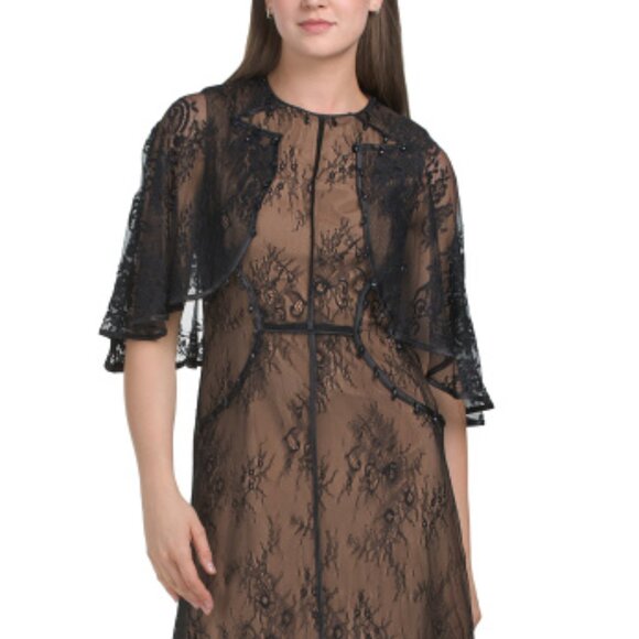 NANCY YANG Lace Capelet Dress - Picture 2 of 3